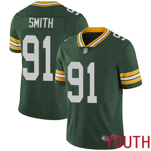 Green Bay Packers Limited Green Youth #91 Smith Preston Home Jersey Nike NFL Vapor Untouchable->youth nfl jersey->Youth Jersey